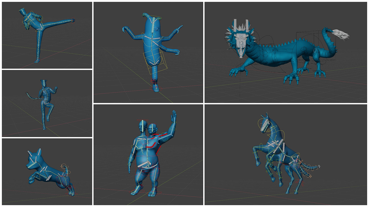 characters rigged with rigify