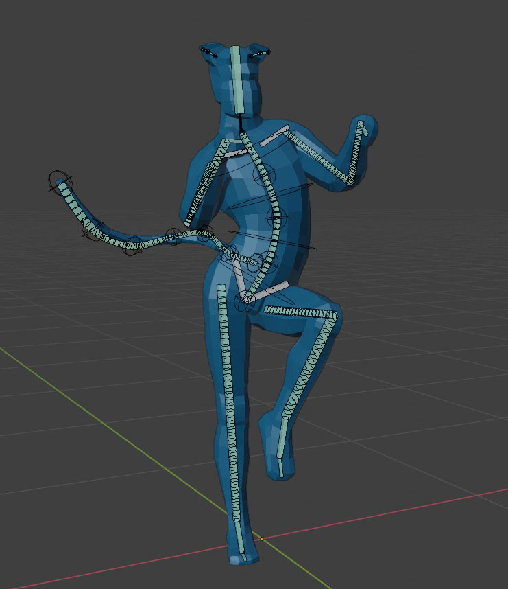 Rigify Human meta rig with added tail and ears