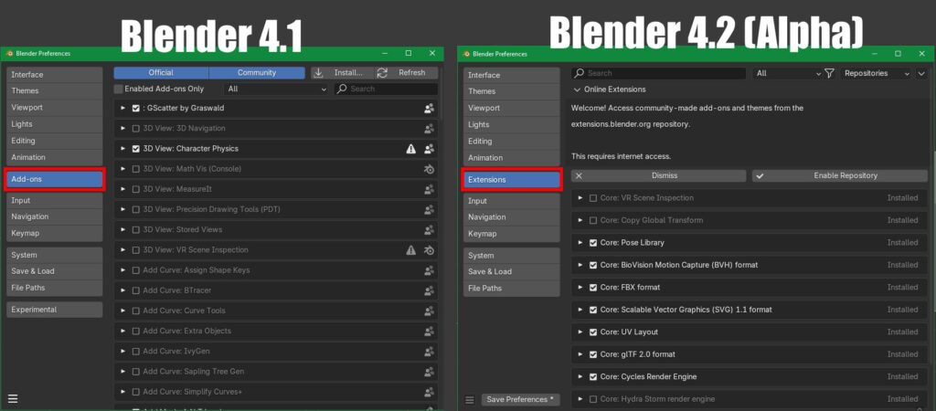 New Blender Extensions in Blender 4.2