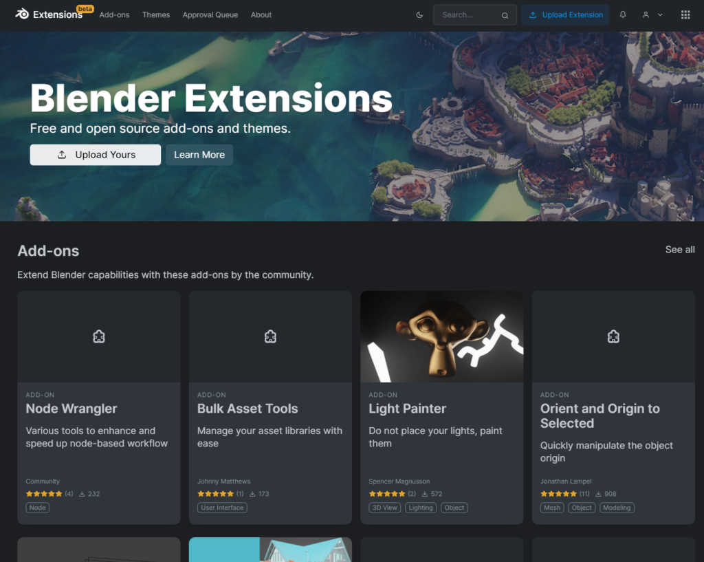 the Blender Extensions platform May 2024